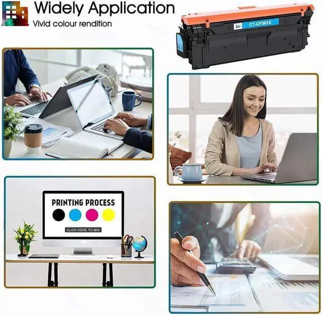 Alt view image 3 of 5 - CF360X 508X Compatible Cool Toner Cartridge Work with Color Enterprise M553dn M553 M577 CF361X CF362X CF363X Printer Ink (Black Cyan Yellow Magenta 4-Pack)