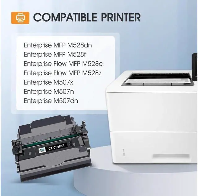 Alt view image 3 of 5 - CF289X 89X Toner Cartridge Black High Yield 2 Pack Compatible Replacement for 89X CF289X 89A CF289A for Enterprise M507 M507n M507dn M507x MFP M528dn M528f M528c M528z M528 Printer Ink