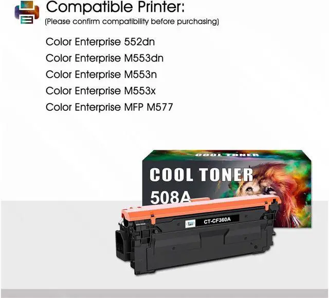 Alt view image 3 of 5 - Cool Toner Compatible Toner Cartridge Replacement for 508A 508X CF360X CF360A Work with Color Enterprise M553dn M577 M553 CF361A CF362A CF363A Printer Ink (Black Cyan Yellow Magenta 4Pack)