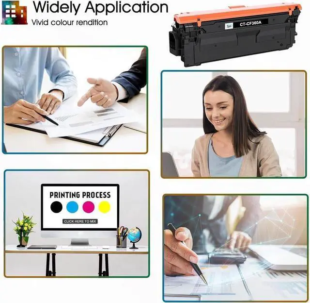 Alt view image 5 of 5 - Cool Toner Compatible Toner Cartridge Replacement for 508A 508X CF360X CF360A Work with Color Enterprise M553dn M577 M553 CF361A CF362A CF363A Printer Ink (Black Cyan Yellow Magenta 4Pack)