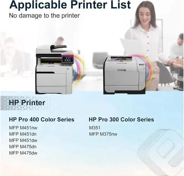 Alt view image 2 of 5 - TESEN Remanufactured Toner Cartridge Replacement for 305X CE410X 305A CE410A CE411A CE412A CE413A Toner High Yield for Pro 400 MFP M475dn M475dw M451nw M451dn M451dw M375nw Printer 1 Pack Black