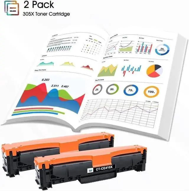Alt view image 4 of 5 - Cool Toner Compatible Toner Cartridge Replacement for 305A 305X CE410X CE410A Pro 400 M451dn M451nw M475dn M451dw m475dw 300 Color M351a M375nw Printer Ink (Black, 2 Pack)