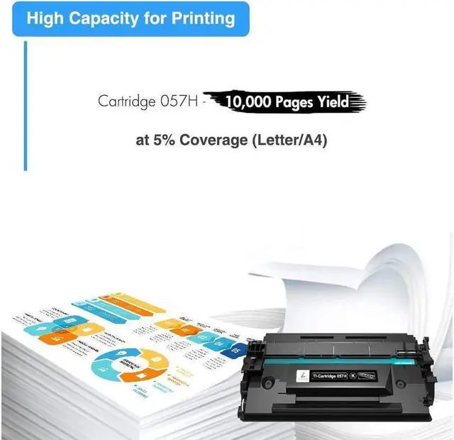 Alt view image 5 of 5 - TRUE IMAGE Compatible Toner Cartridge Replacement for 057H 057 CRG-057H Work with ImageCLASS MF445dw LBP226dw LBP227dw LBP228dw MF448dw MF449dw LBP226 MF445 Laser Printer Ink (Black, 1-Pack)