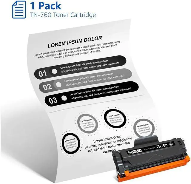 Alt view image 5 of 5 - 8x Toner Replacement for Brother TN760 MFC-L2750DW L2710DW DCP-L2550DW Printer