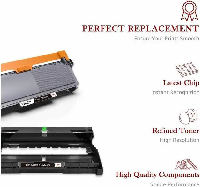 Alt view image 4 of 5 - 1x DR630 Drum + 2x TN660 Toner For Brother MFC-L2700DW MFC-L2720DW MFC-L2685DW