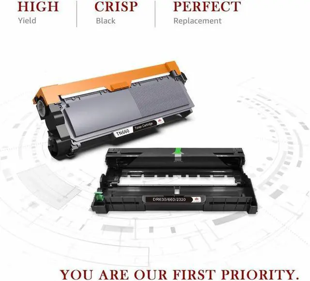 Alt view image 2 of 5 - 1x DR630 Drum + 2x TN660 Toner For Brother MFC-L2700DW MFC-L2720DW MFC-L2685DW