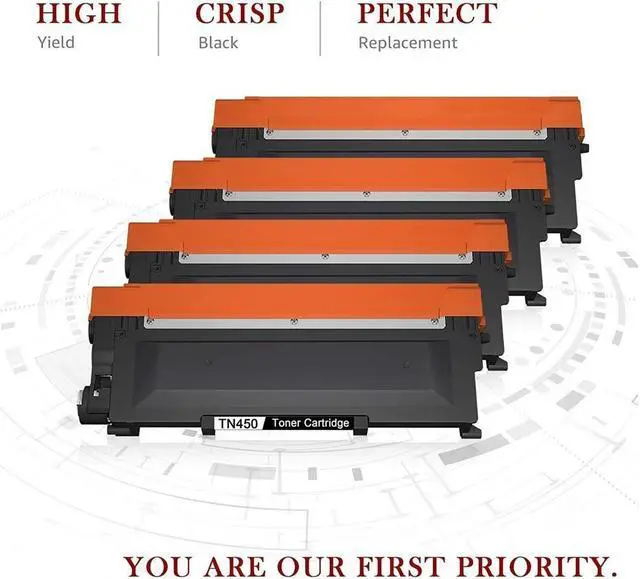 Alt view image 5 of 5 - 4PK High Yield for Brother TN450 Toner Cartridge MFC-7860DW 7360N HL-2240 2270DW