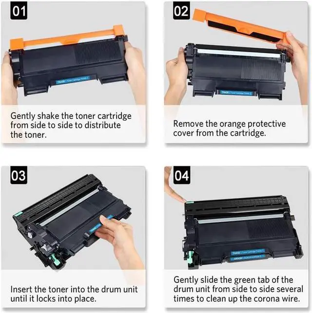 Alt view image 2 of 3 - 4PK TN450/TN-450 Black High Yield Toner Cartridge for Brother HL-2220 HL-2230 HL-2240 HL-2242 HL-2250 HL-2270 HL-2280 DCP-7060 DCP-7065 DCP-7070 MFC-7240 MFC-7360 MFC-7460 MFC-7470 MFC-7860