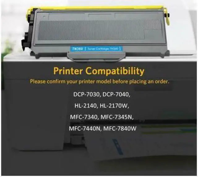 Alt view image 3 of 4 - High Yield TN360 Black Toner Cartridge for Brother TN330 TN360 DR360 Toner Cartridge Printer DCP-7030 DCP-7040 DCP-7045N HL-2140 HL-2170W MFC-7320 MFC-7340 MFC-7345DN MFC-7345N MFC-7440N MFC-7840W