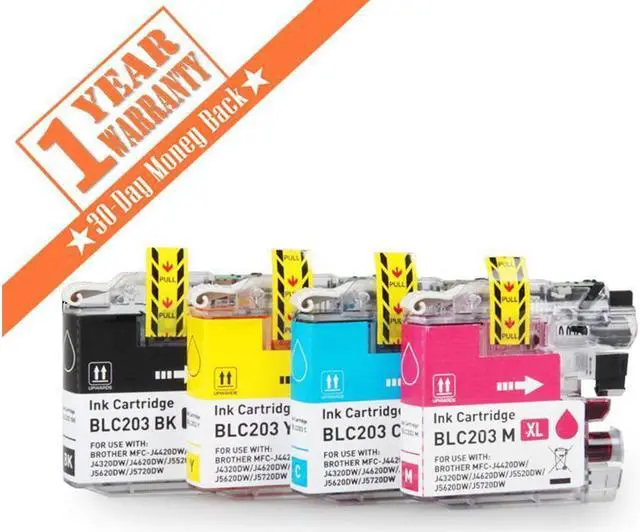 4PK LC203XL LC-203 XL Ink Cartridge For Brother MFC-J460DW MFC-J480DW MFC-J485DW