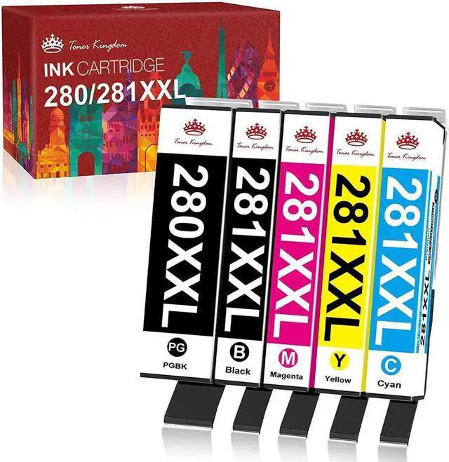 Main image of Compatible Ink Cartridge Replacement for 280 281 PGI-280XXL CLI-281XXL PGI 280 CLI 281 XXL Ink for TR7520 TR8520 TS6120 TS6220 TS6320 TS8120 TS9120 TS9520 Printer (5 Pack)