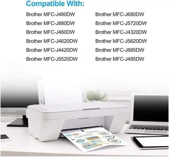 Alt view image 2 of 5 - OfficeWrod 10 Pack LC203 Compatible Ink Cartridge Replacement for Brother LC203 LC203XL 203XL, Compatible with Brother MFC-J480DW, MFC-J460DW, MFC-J880DW, MFC-J680DW, MFC-J4420DW, MFC-J4620DW