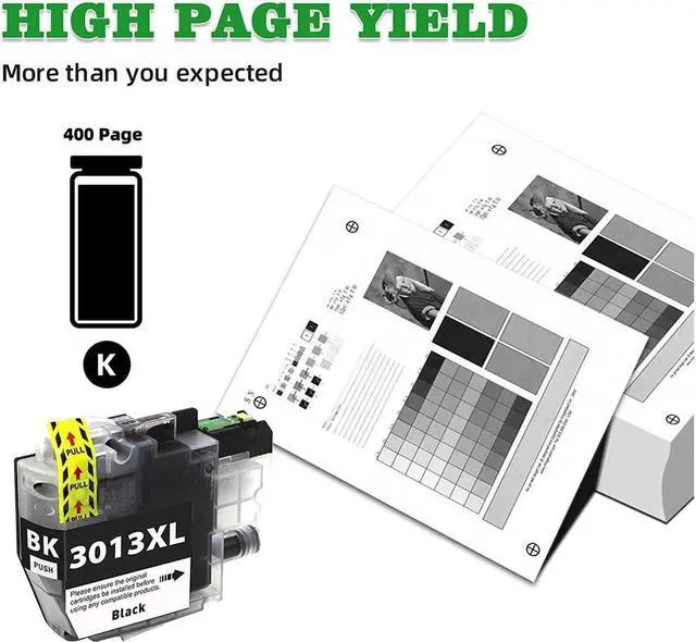 Alt view image 3 of 5 - GREENARK Compatible Ink Cartridge Replacement for Brother LC3013 LC 3013XL Black High Yield Ink Cartridges 4 Pack LC3013 BK Work for Brother MFC-J491DW MFC-J497DW MFC-J690DW MFC-J895DW Printers