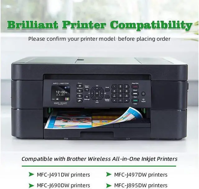 Alt view image 2 of 5 - GREENARK Compatible Ink Cartridge Replacement for Brother LC3013 LC 3013XL Black High Yield Ink Cartridges 4 Pack LC3013 BK Work for Brother MFC-J491DW MFC-J497DW MFC-J690DW MFC-J895DW Printers