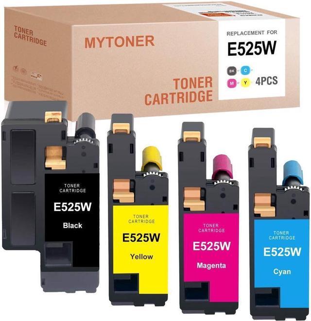 Main image of MYTONER Compatible Toner Cartridge Replacement for Dell E525W E525 525w 593-BBJX 593-BBJU 593-BBJV 593-BBJW for E525w Wireless Color Printer (Black Cyan Magenta Yellow, 4 Pack)