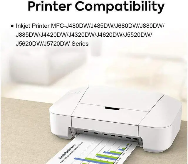 Alt view image 2 of 4 - Compatible Lc203 Lc201 Ink Cartridge Replacement For Brother Lc203 Xl Lc201 Xl For Mfc-J460Dw J480Dw J485Dw J680Dw J880Dw J885Dw J4320Dw J4420Dw J4620Dw J5620Dw..
