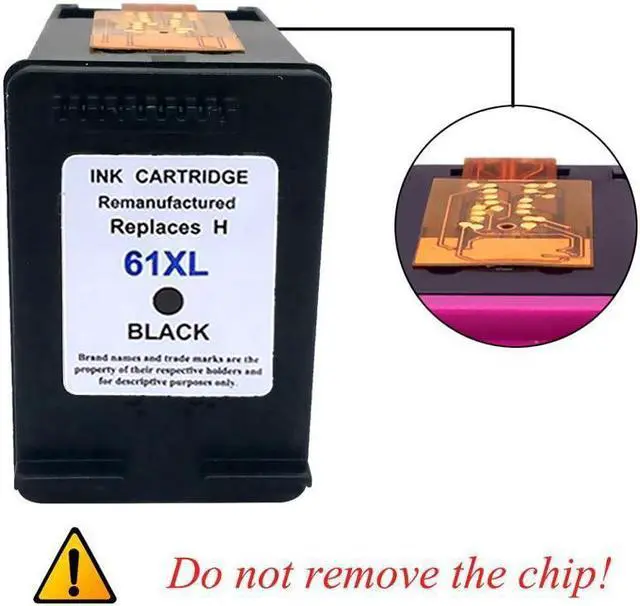 Alt view image 2 of 4 - 2 Pack 61 XL Ink Cartridge (1 Black 1 Tri-Color) CH563WN CH564WN For Deskjet 1000 1510 2510 3050 3510 ENVY 4500 5530 5531 5539 Officejet 2620 2621 4632 4635 With Ink Level