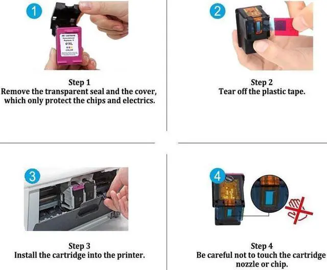 Alt view image 4 of 4 - 2 Pack 61 XL Ink Cartridge (1 Black 1 Tri-Color) CH563WN CH564WN For Deskjet 1000 1510 2510 3050 3510 ENVY 4500 5530 5531 5539 Officejet 2620 2621 4632 4635 With Ink Level