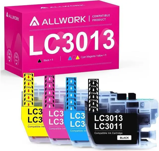 Main image of ALLWORK New Version LC3013 3011 Compatible Ink Cartridges Replacement for Brother LC3013 LC3011 Ink Cartridges Works with Brother MFC-J690DW MFC-J491DW MFC-J497DW MFC-J895DW Inkjet Printer 4 Packs