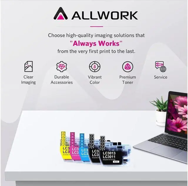 Alt view image 4 of 5 - ALLWORK New Version LC3013 3011 Compatible Ink Cartridges Replacement for Brother LC3013 LC3011 Ink Cartridges Works with Brother MFC-J497DW MFC-J895DW MFC-J690DW MFC-J491DW Inkjet Printer 5 Packs