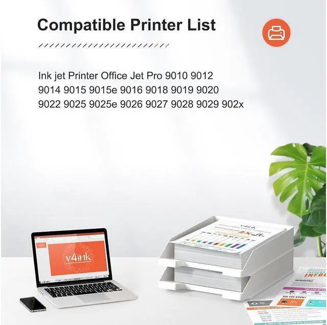 Alt view image 2 of 5 - v4ink 962XL Ink Cartridge Remanufactured Replacement for 962XL 962 XL High Yield Combo Pack use with OfficeJet Pro 9015 9015e 9025 9025e 9010 9010e 9012 9014 9016 9018 9028 9029 962XL 4 Packs