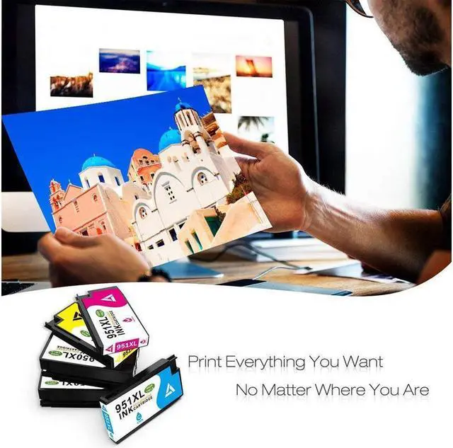 Alt view image 2 of 5 - 4PK ink for 950XL 951XL OfficeJet Pro 8100 8600 8610 8615 8620 8630 8660 8640