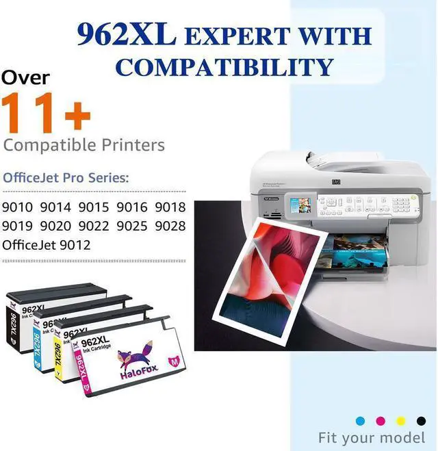 Alt view image 3 of 5 - 2 PACK 962XL Black Ink For OfficeJet Pro 9010 9015 9016 9018 9020 9025 9028