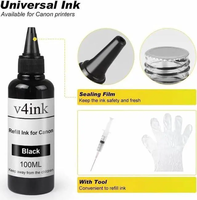 Alt view image 2 of 5 - v4ink Refill Ink Kit Replacement for PG-275 PGI-250 PGI-270 PGI-280 PG-240 PG-245 PG-260 PG 240XL 245XL 260XL PGI-280XXL CLI-281XXL Series Inkjet Cartridge-4 Bottles (Black Cyan Magenta Yellow)