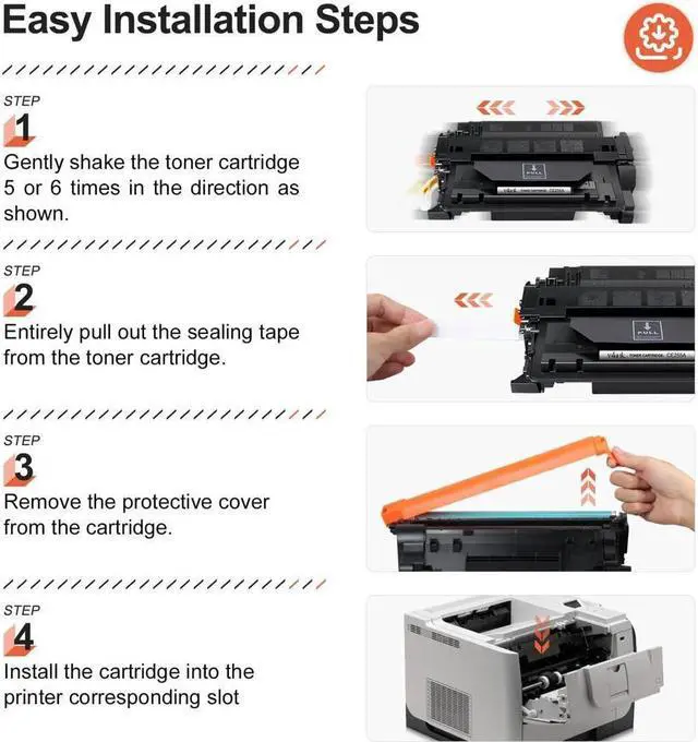 Alt view image 4 of 4 - v4ink Compatible CE255A Toners_Cartridges_Printer Replacement  55A 55X CE255A CE255X Black Ink  P3015 P3015d P3015dn P3015n Enterprise 500 MFP M521d