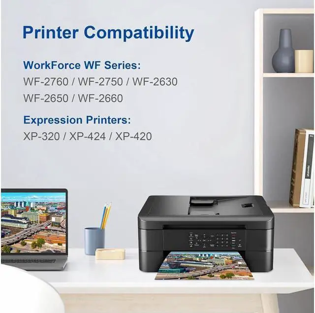 Alt view image 2 of 5 - 220XL 220 Ink Cartridges Remanufactured  220 XL T220XL to use with WF-2760 WF-2750 WF-2630 WF-2650 WF-2660 XP-320 XP-420 Printer (2 Black, 1 Cyan, 1 Magenta, 1 Yellow, 5-Pack)