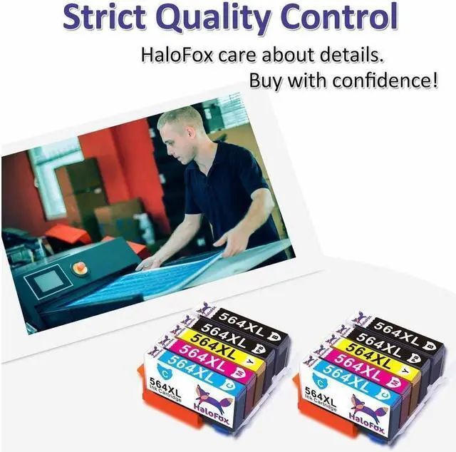 Alt view image 3 of 5 - 10 Ink Cartridges Black Cyan Magenta Yellow 564XL New Chip For 564 XL Printer
