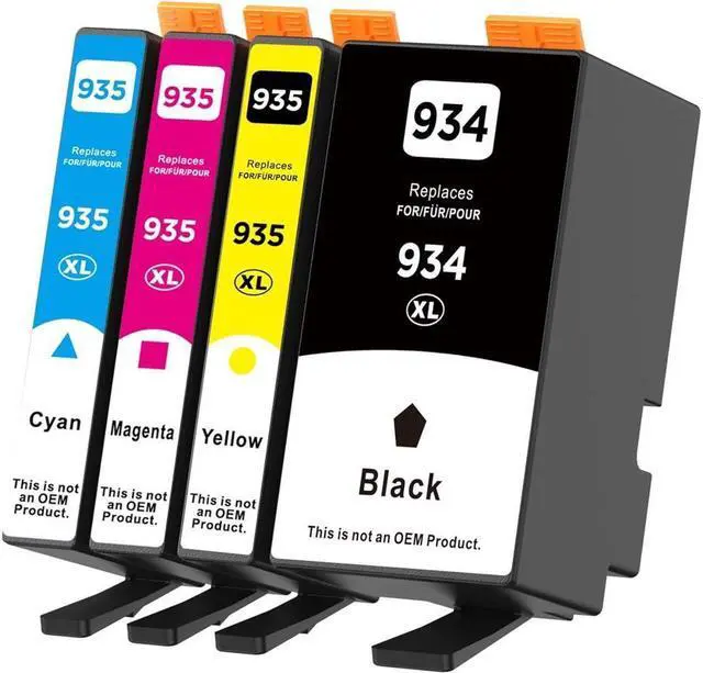 Alt view image 5 of 5 - 934 935 XL 4-Pack Ink Cartridges Compatible with 934XL 935XL 934 935 High Yield, Compatible with 6230 6830 6835 6836 Printer (1 Black, 1 Cyan,1 Magenta,1 Yellow)