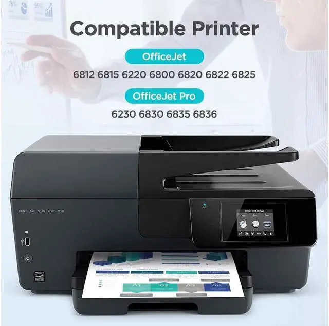 Alt view image 3 of 5 - 934 935 XL 4-Pack Ink Cartridges Compatible with 934XL 935XL 934 935 High Yield, Compatible with 6230 6830 6835 6836 Printer (1 Black, 1 Cyan,1 Magenta,1 Yellow)