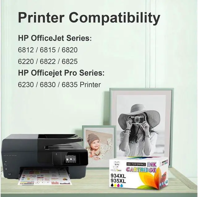 Alt view image 3 of 5 - MS Deer Compatible 934 and 935 XL Ink Cartridges Replacement  934XL 935XL Work with Officejet Pro 6830 6230 6815 6835 6812 6820 6220 6825 6836 Printer (2 Black 1 Cyan 1 Magenta 1 Yellow) 5-Pack