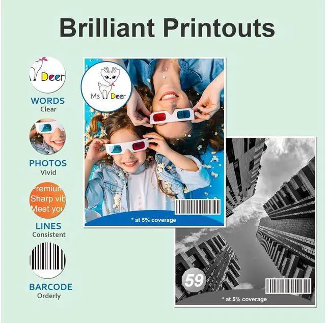 Alt view image 5 of 5 - MS Deer Compatible 934 and 935 XL Ink Cartridges Replacement  934XL 935XL Work with Officejet Pro 6830 6230 6815 6835 6812 6820 6220 6825 6836 Printer (2 Black 1 Cyan 1 Magenta 1 Yellow) 5-Pack
