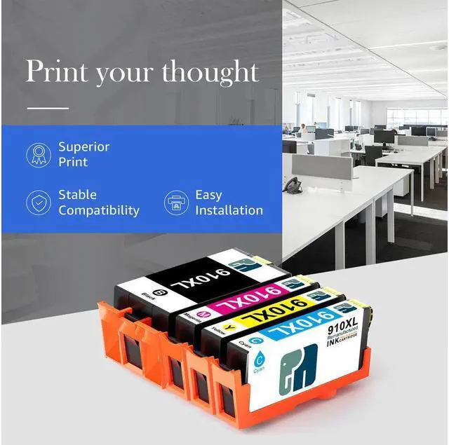 Alt view image 2 of 5 - 4x 910XL Ink for 910 OfficeJet Pro 8020 8028 8025 OfficeJet 8022 8010 Printer