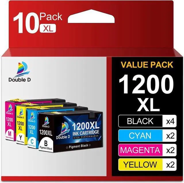 Main image of DOUBLE D Maxify 1200 Ink Cartridges Compatible  PGI-1200XL PGI 1200 XL Pigment, High Yield Work with Maxify MB2720 MB2050 MB2350 MB2320 MB2020 MB2120 (4BK,2C,2M,2Y) 10 Pack