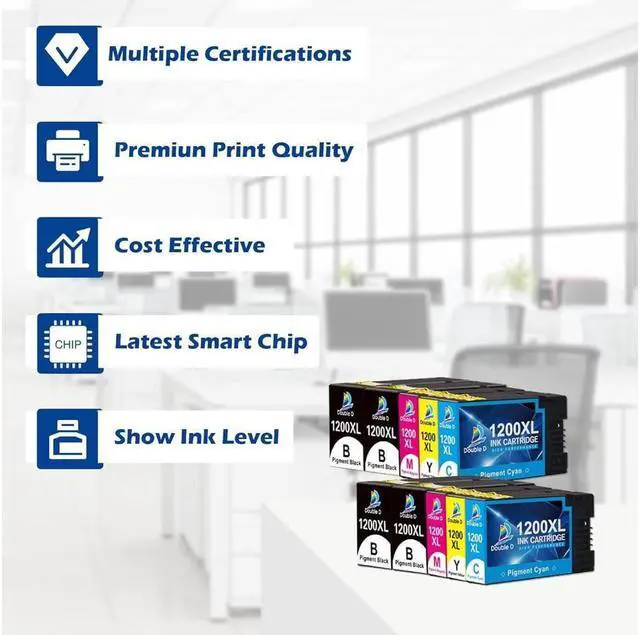 Alt view image 4 of 5 - DOUBLE D Maxify 1200 Ink Cartridges Compatible  PGI-1200XL PGI 1200 XL Pigment, High Yield Work with Maxify MB2720 MB2050 MB2350 MB2320 MB2020 MB2120 (4BK,2C,2M,2Y) 10 Pack