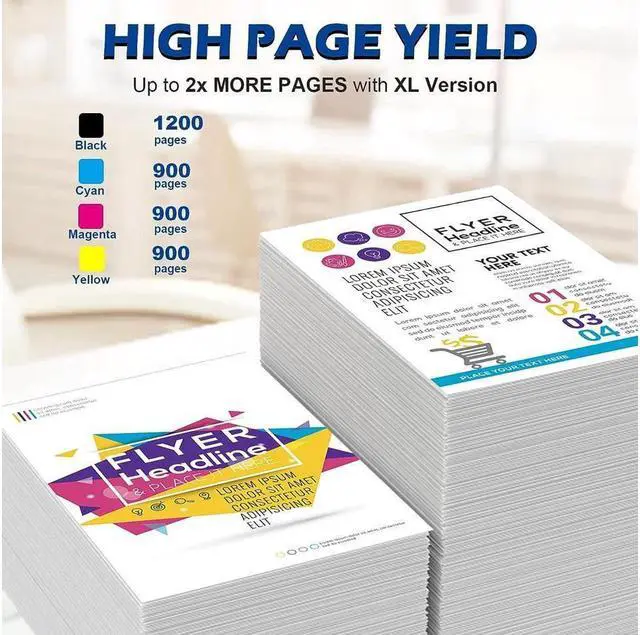 Alt view image 3 of 5 - DOUBLE D Maxify 1200 Ink Cartridges Compatible  PGI-1200XL PGI 1200 XL Pigment, High Yield Work with Maxify MB2720 MB2050 MB2350 MB2320 MB2020 MB2120 (4BK,2C,2M,2Y) 10 Pack