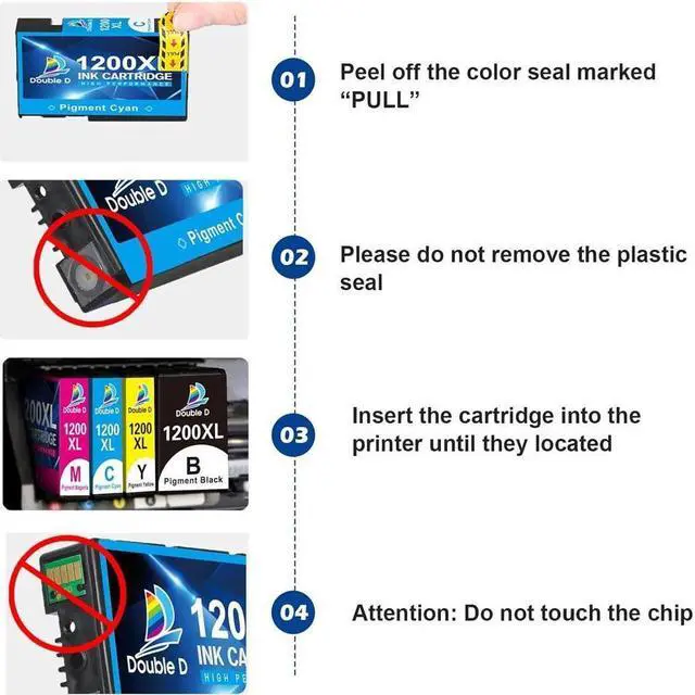 Alt view image 5 of 5 - DOUBLE D Maxify 1200 Ink Cartridges Compatible  PGI-1200XL PGI 1200 XL Pigment, High Yield Work with Maxify MB2720 MB2050 MB2350 MB2320 MB2020 MB2120 (4BK,2C,2M,2Y) 10 Pack
