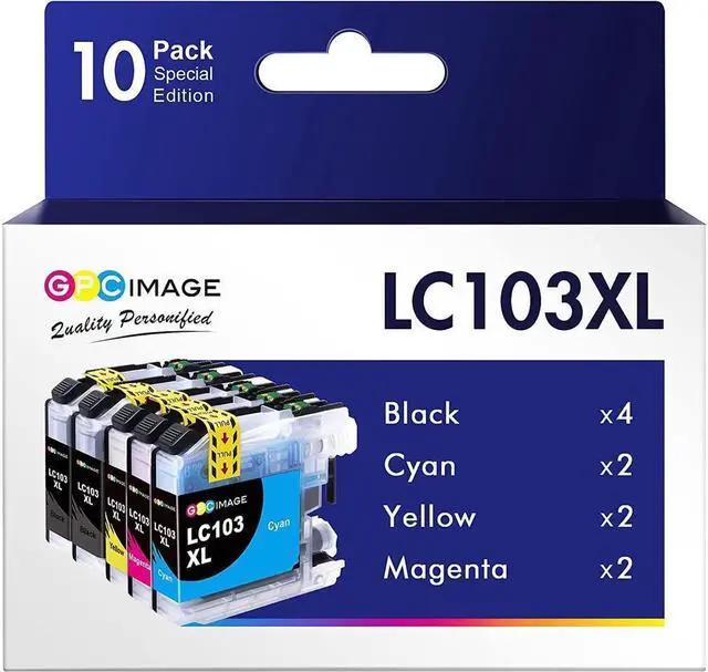 Main image of GPC Image Compatible Ink Cartridge Replacement for Brother LC103 XL LC101 LC103XL LC101BK Compatible with MFC-J870DW MFC-J475DW MFC-j470DW MFC-J450DW MFC-J875DW MFC-J6920DW Printer Tray (10 Pack)