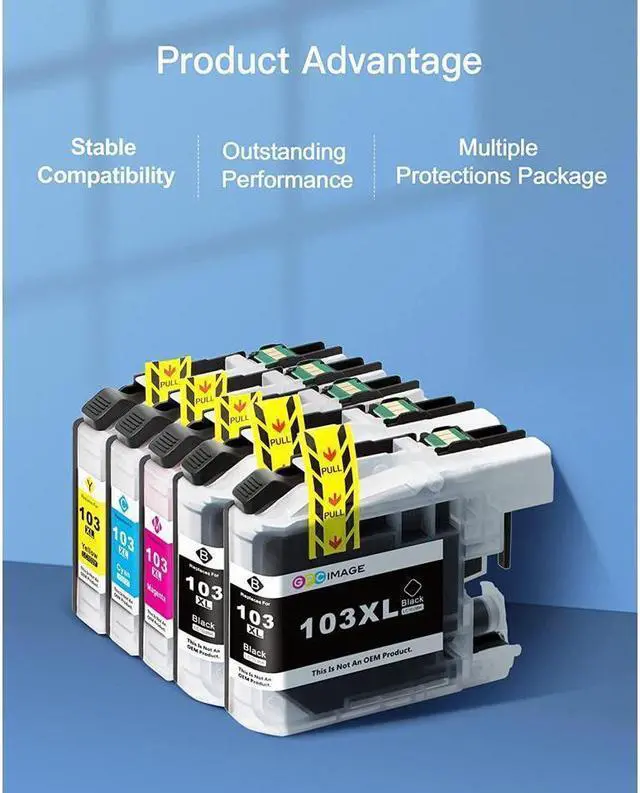 Alt view image 2 of 5 - GPC Image Compatible Ink Cartridge Replacement for Brother LC103 XL LC101 LC103XL LC101BK Compatible with MFC-J870DW MFC-J475DW MFC-j470DW MFC-J450DW MFC-J875DW MFC-J6920DW Printer Tray (10 Pack)