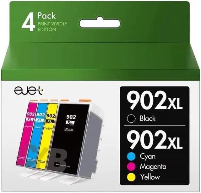 Alt view image 2 of 2 - 902XL Ink Cartridges Combo Pack High Yield Replacement  Ink 902 902XL Ink Cartridges  Printers OfficeJet Pro 6978 6958 6962 OfficeJet 6954 6950 6951 (4 Pack: Black, Cyan, Magenta, Yellow)
