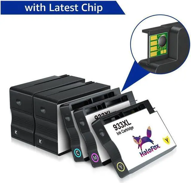 Alt view image 3 of 5 - 4x 932XL 933XL Ink replacement for 9323 OfficeJet 7510 7600 7612 Printer