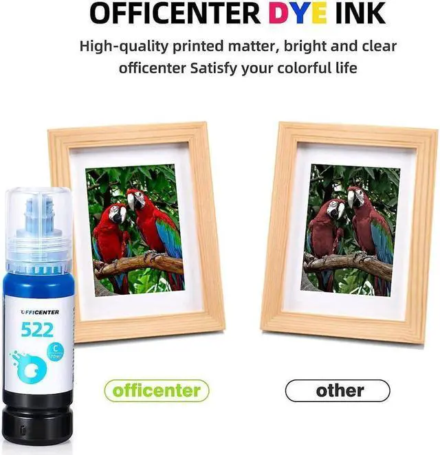 Alt view image 5 of 5 - OFFICENTER T522 522 Ink Refill Bottles for Ecotank ET-2760 ET-4760 ET-2750 ET-2720 ET-3760 ET-2850 ET-15000 ET-2800 ET-4700 ST-4000 ST-2000 ET-3710 ET-5880 ET-3850 ET-3750 ET-2803 Printer (2BK C M Y)