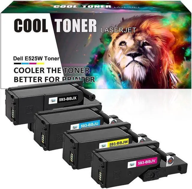 Main image of 4 Pack Color 593-BBJX Toner Cartridge Compatible With Dell E525W Printer