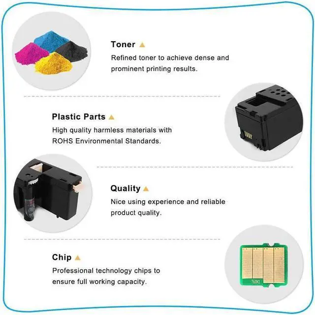 Alt view image 5 of 5 - 4 Pack Color 593-BBJX Toner Cartridge Compatible With Dell E525W Printer