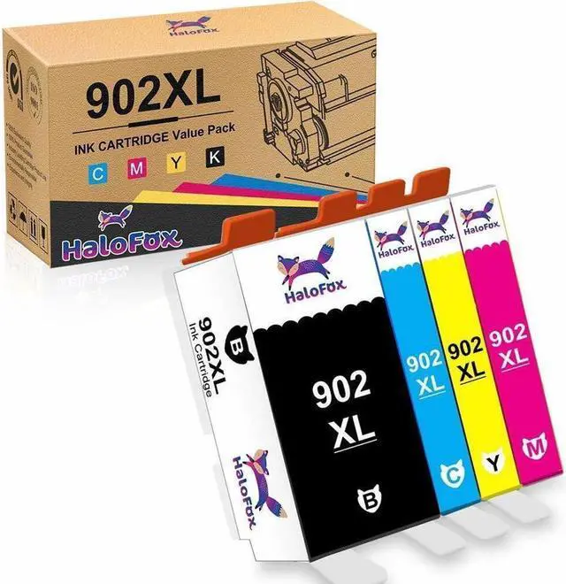 Main image of 4 Pack 902XL Ink Cartridge for OfficeJet Pro 6951 6958 6960 6970 6975 Printer