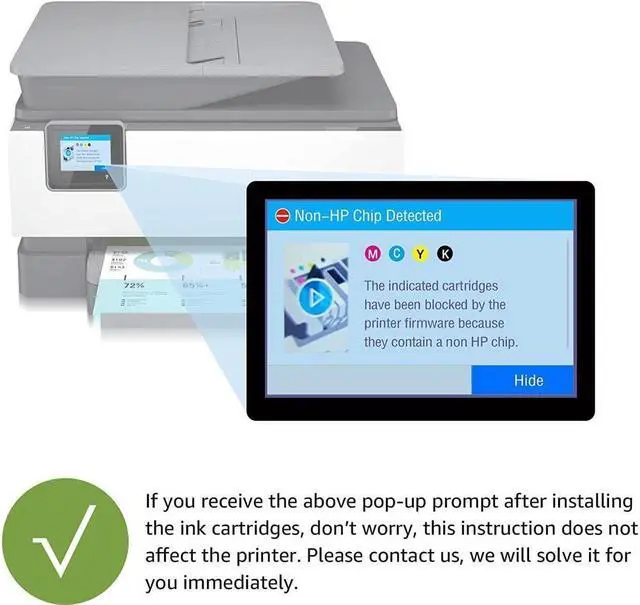 Alt view image 4 of 5 - 962XL 4PK Ink Cartridge for OfficeJet Pro 9010 9015 9016 9018 9020 9025 9019