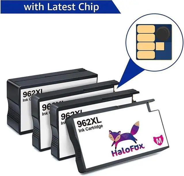 Alt view image 3 of 5 - 962XL 4PK Ink Cartridge for OfficeJet Pro 9010 9015 9016 9018 9020 9025 9019